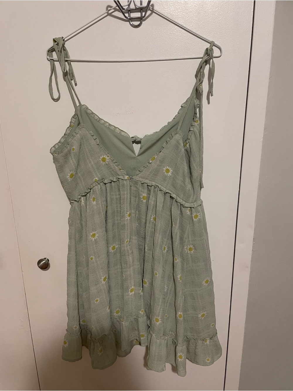 Light Sage Floral Ruffle Sundress - Picture 3 of 4